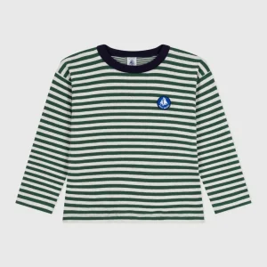 T-shirt bambino mariniere a righe verdi