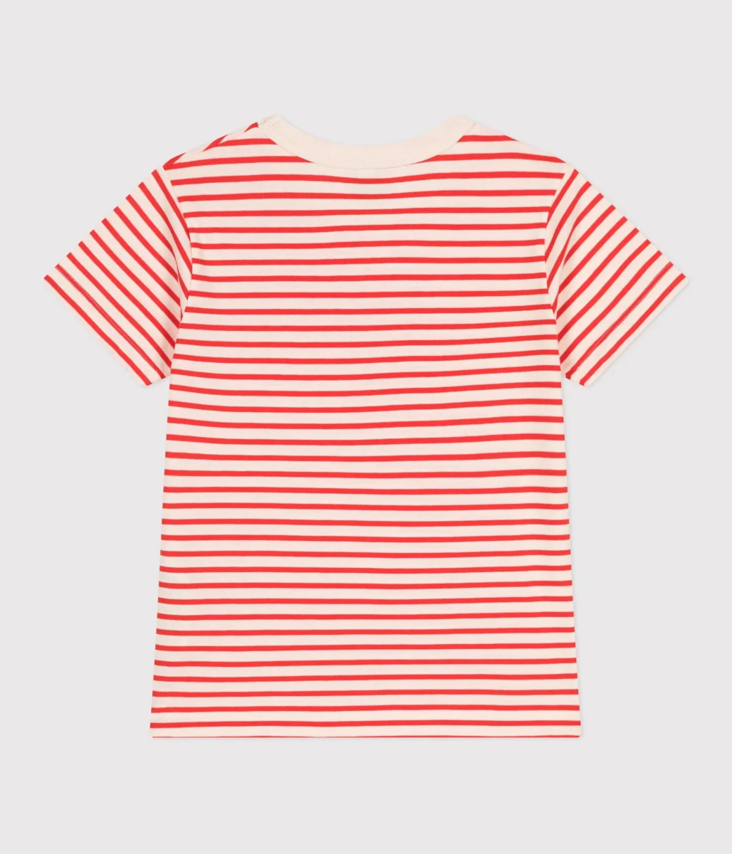 T-shirt mariniere a maniche corte in cotone a righe bambino - immagine 3