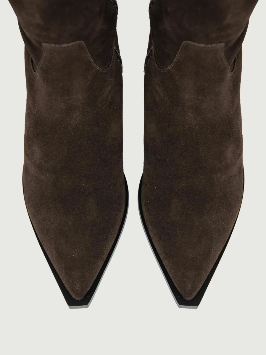 TEXANO ALTO CAMOSCIO MARRONE - immagine 5