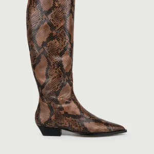 TEXANO ALTO STAMPA PITONE MARRONE