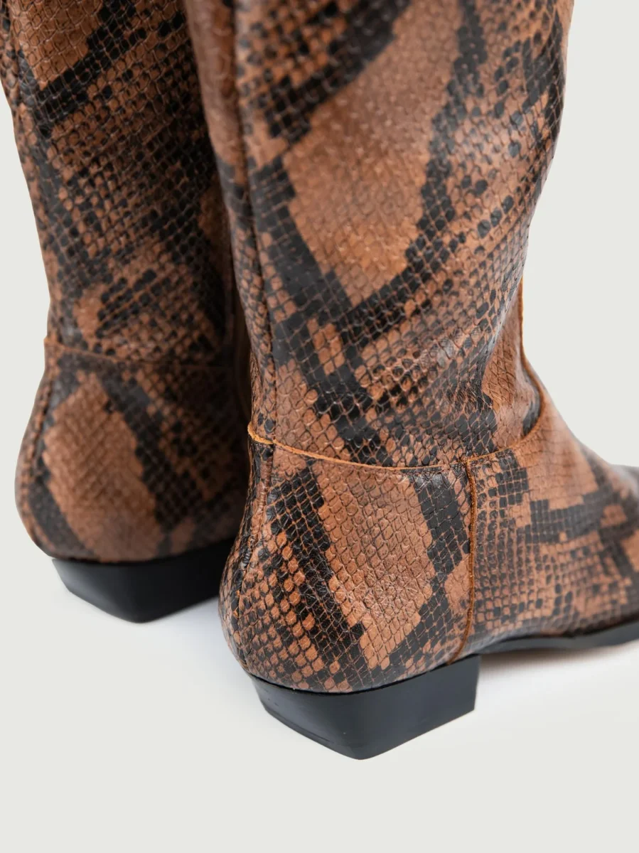 TEXANO ALTO STAMPA PITONE MARRONE - immagine 7