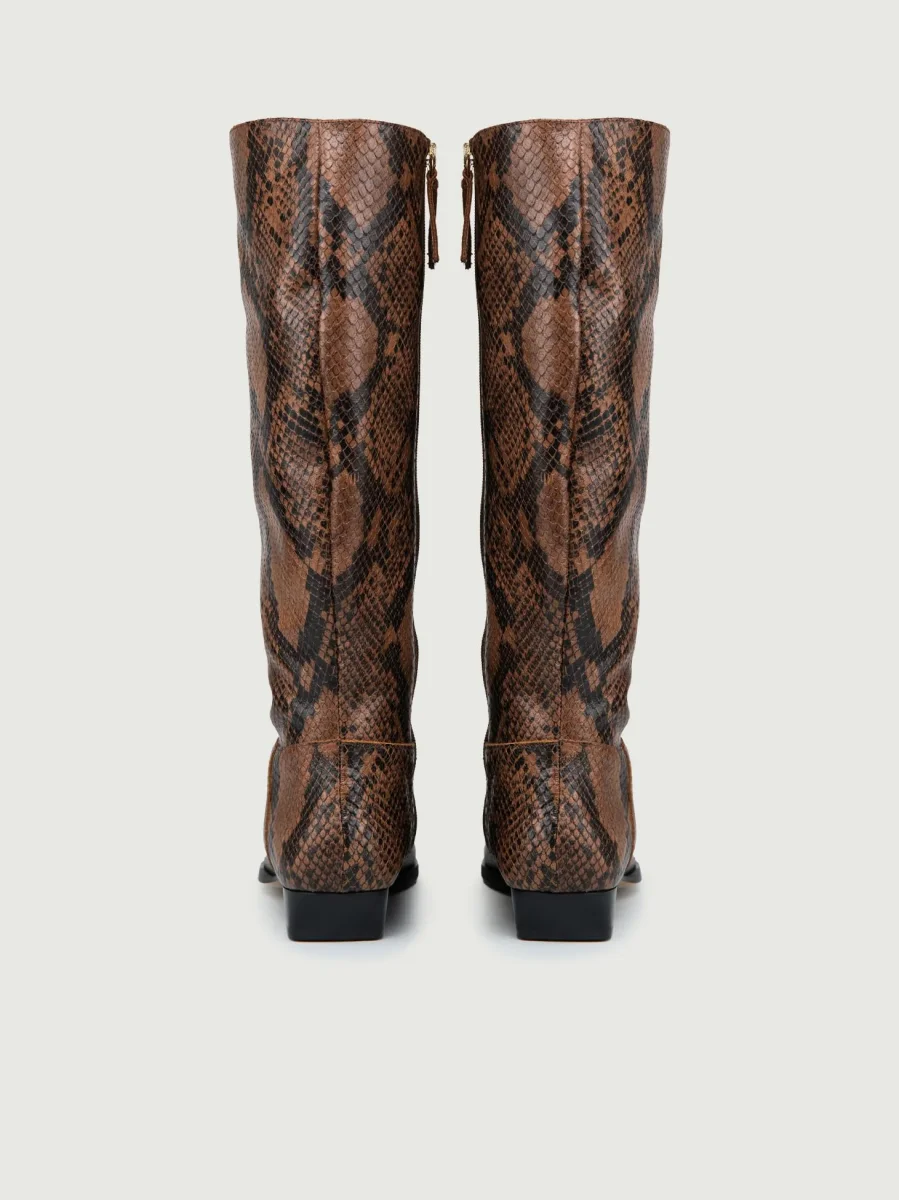 TEXANO ALTO STAMPA PITONE MARRONE - immagine 4