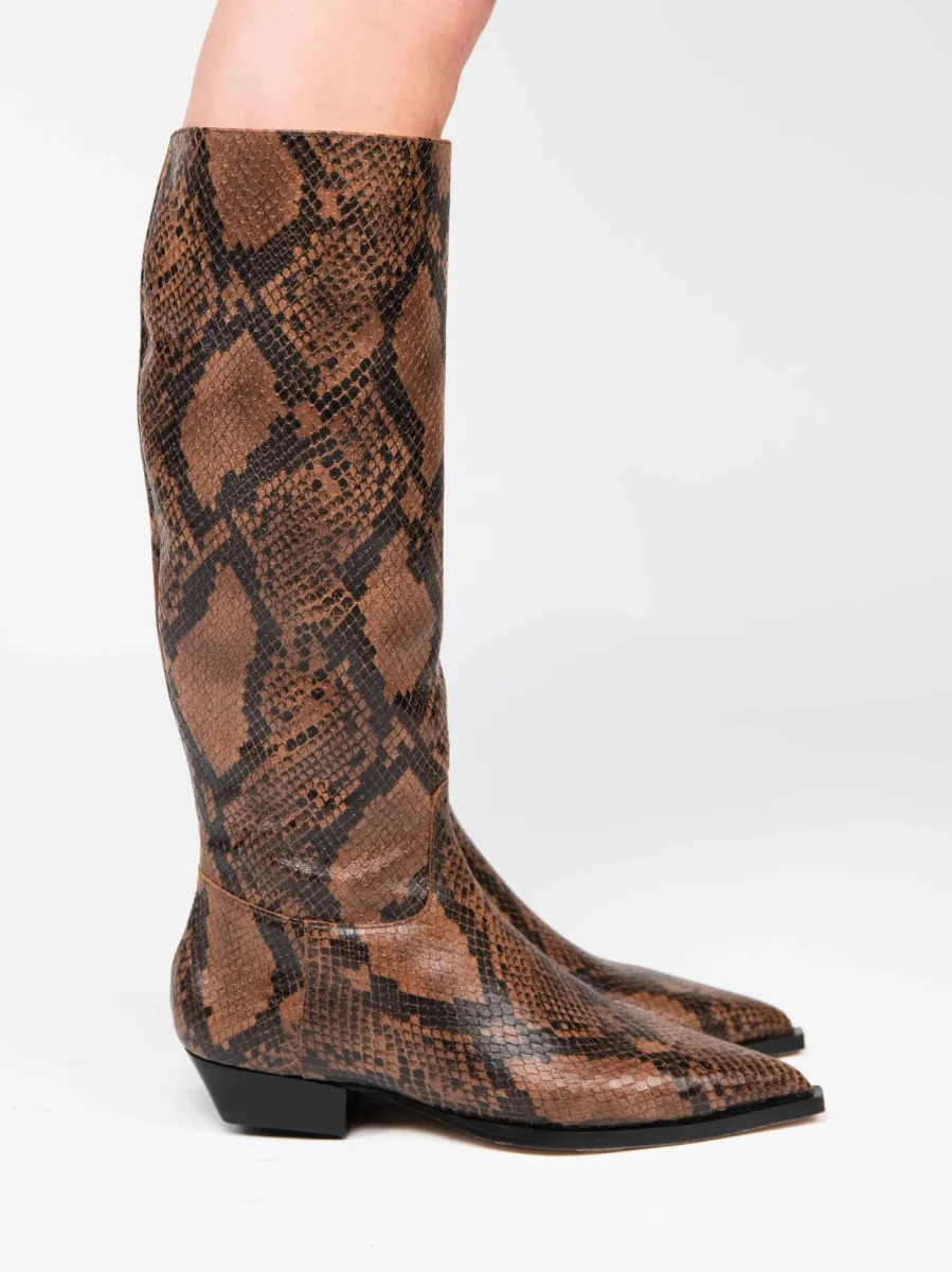 TEXANO ALTO STAMPA PITONE MARRONE - immagine 8