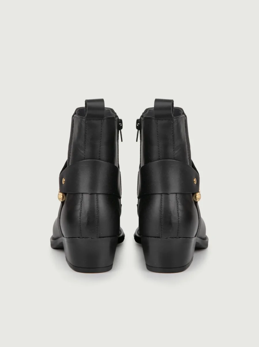 TEXANO IN PELLE NERA CON MORSETTO - immagine 4