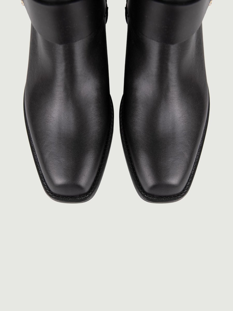 TEXANO IN PELLE NERA CON MORSETTO - immagine 5