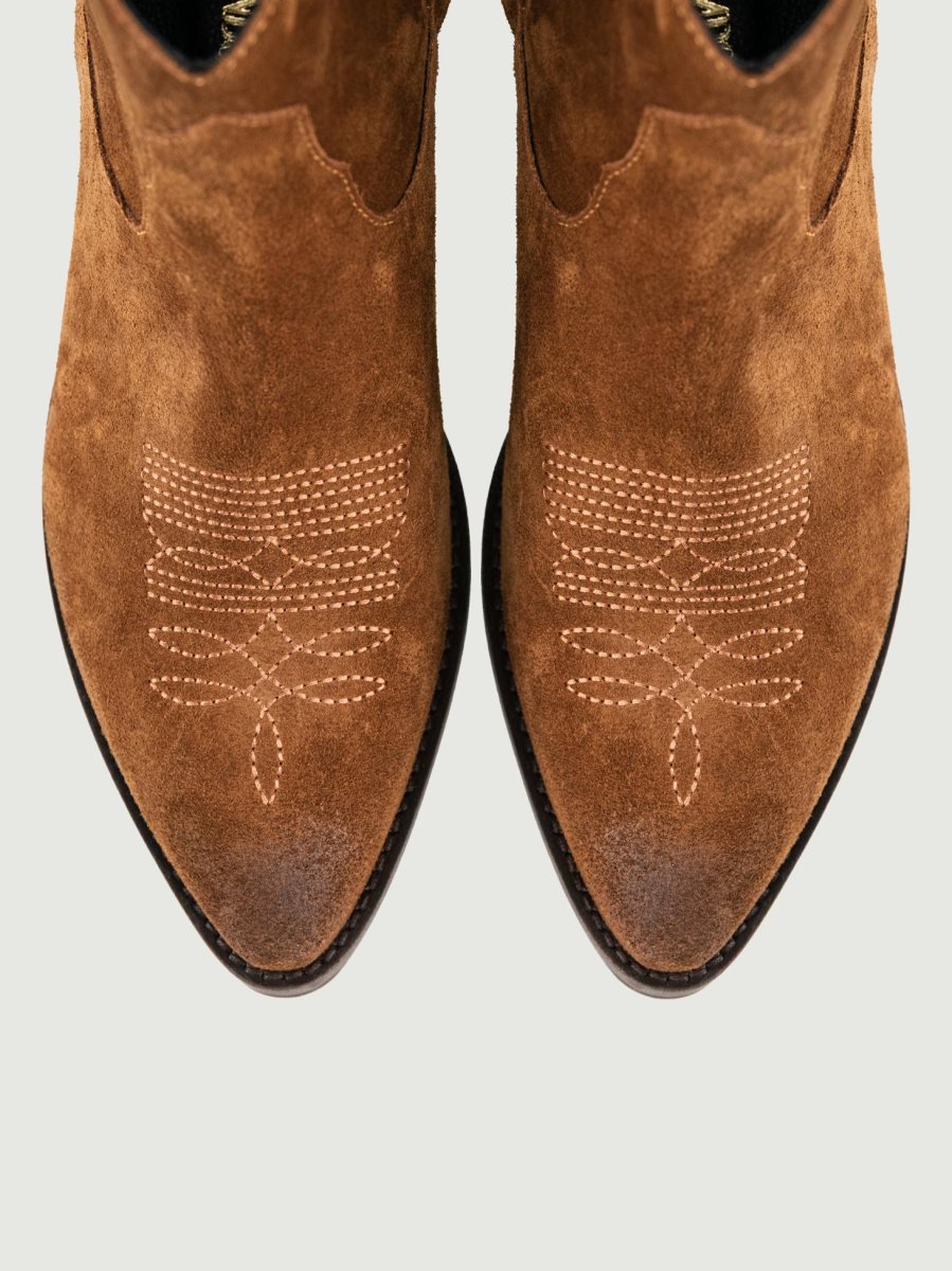 TEXANO IN PELLE SCAMOSCIATA COLOR TABACCO - immagine 5