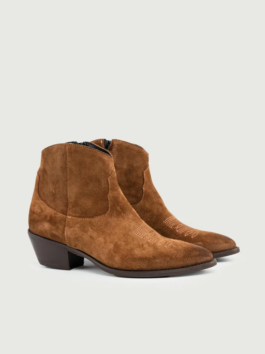 TEXANO IN PELLE SCAMOSCIATA COLOR TABACCO - immagine 3