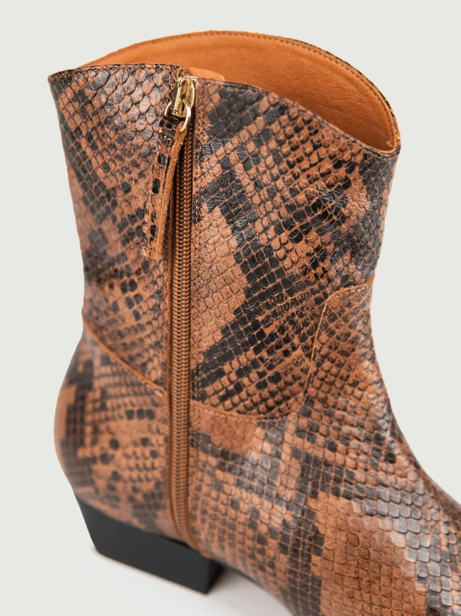 TEXANO STAMPA PITONE MARRONE - immagine 6