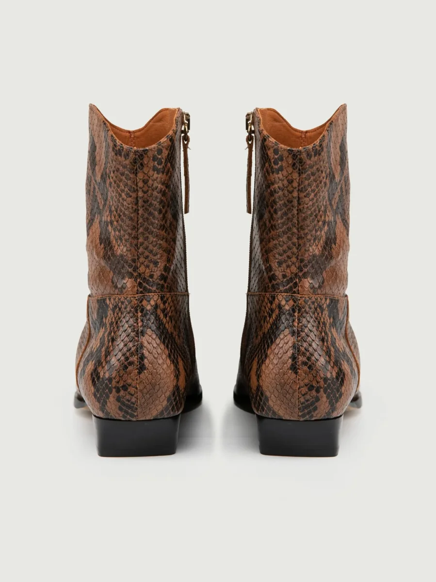 TEXANO STAMPA PITONE MARRONE - immagine 4