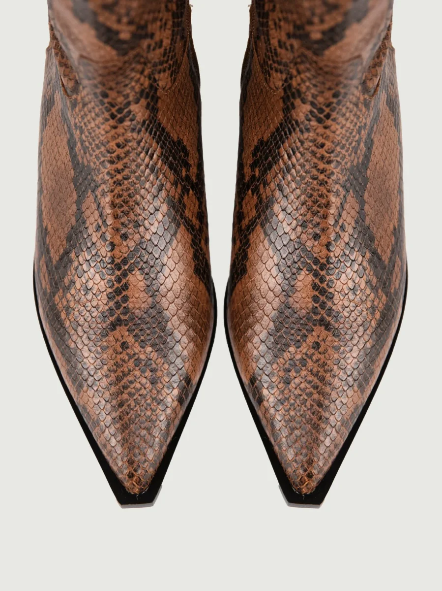 TEXANO STAMPA PITONE MARRONE - immagine 5