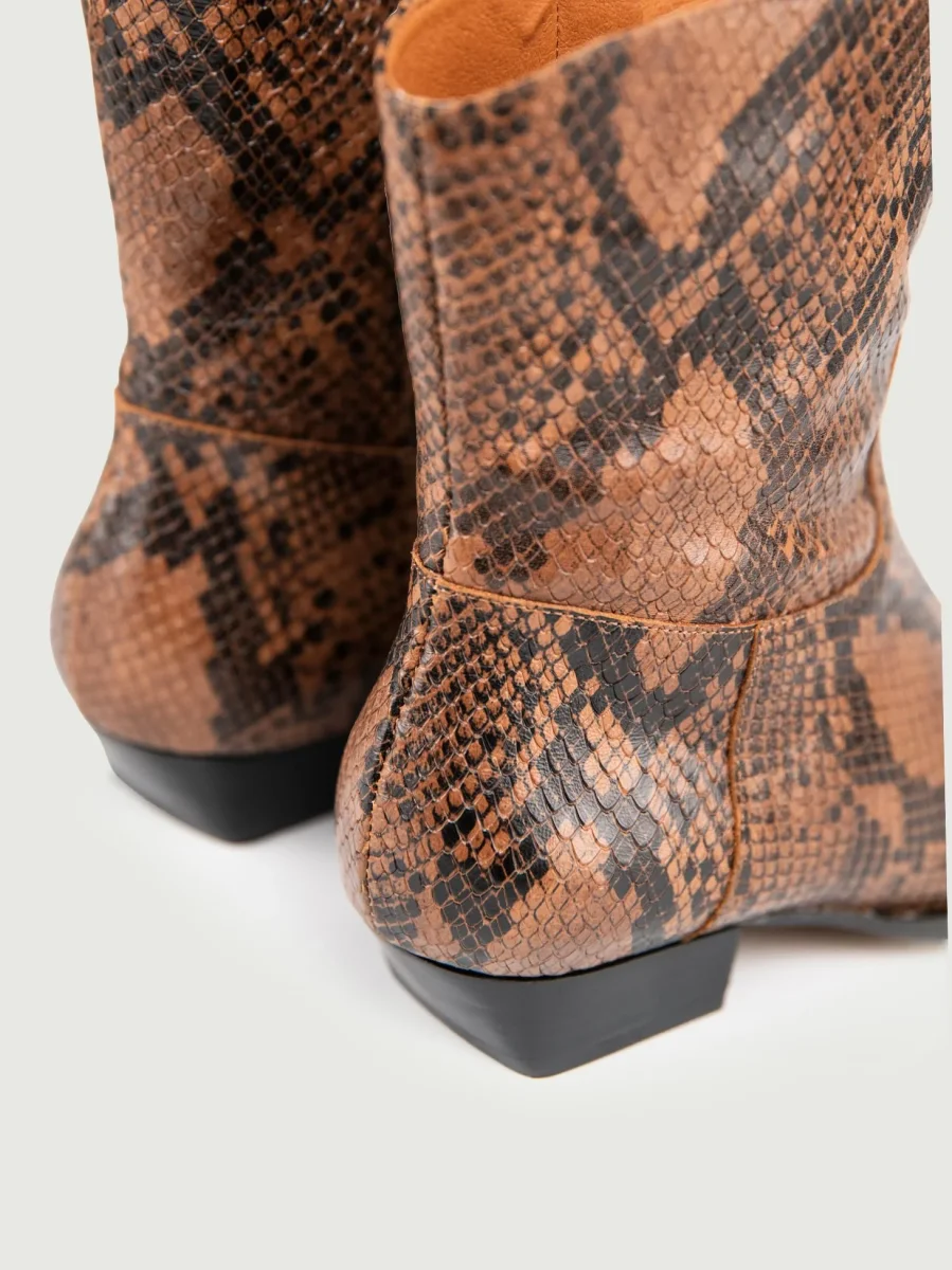 TEXANO STAMPA PITONE MARRONE - immagine 7