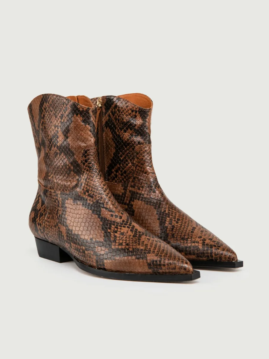 TEXANO STAMPA PITONE MARRONE - immagine 3