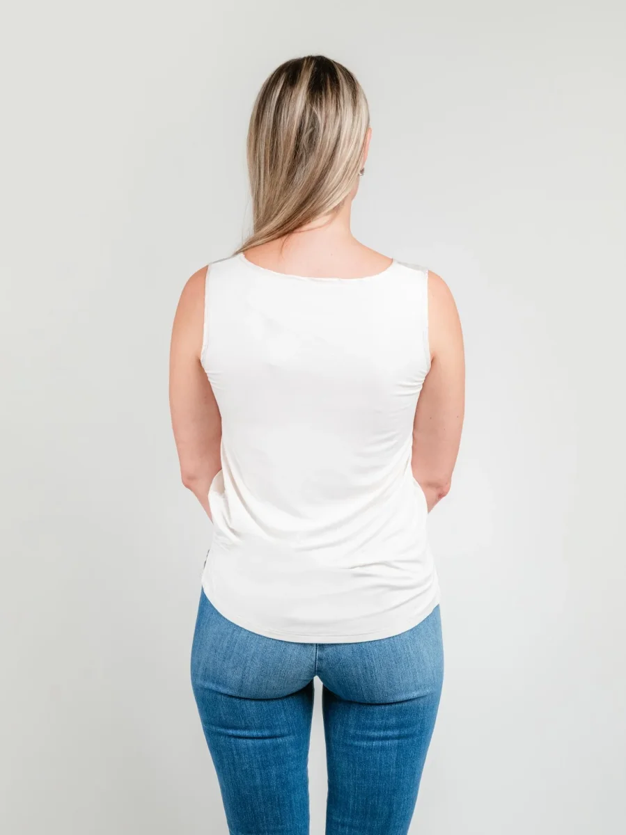 TOP SMANICATO IN RASO BIANCO - immagine 4