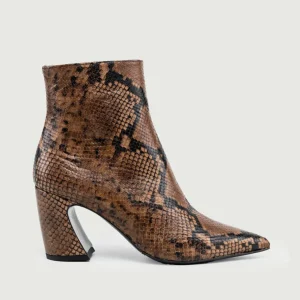 TRONCHETTO A PUNTA CON STAMPA PITONE MARRONE