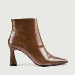 TRONCHETTO A PUNTA IN PELLE CAFFÈ