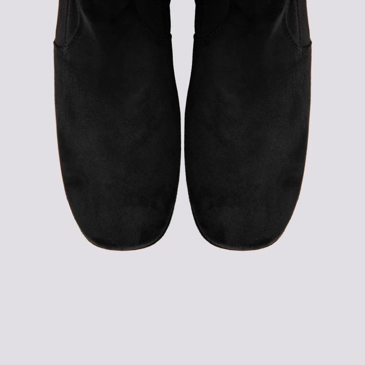 TRONCHETTO CON TACCO SPESSO E PLATEAU IN VELOUR NERO - immagine 5