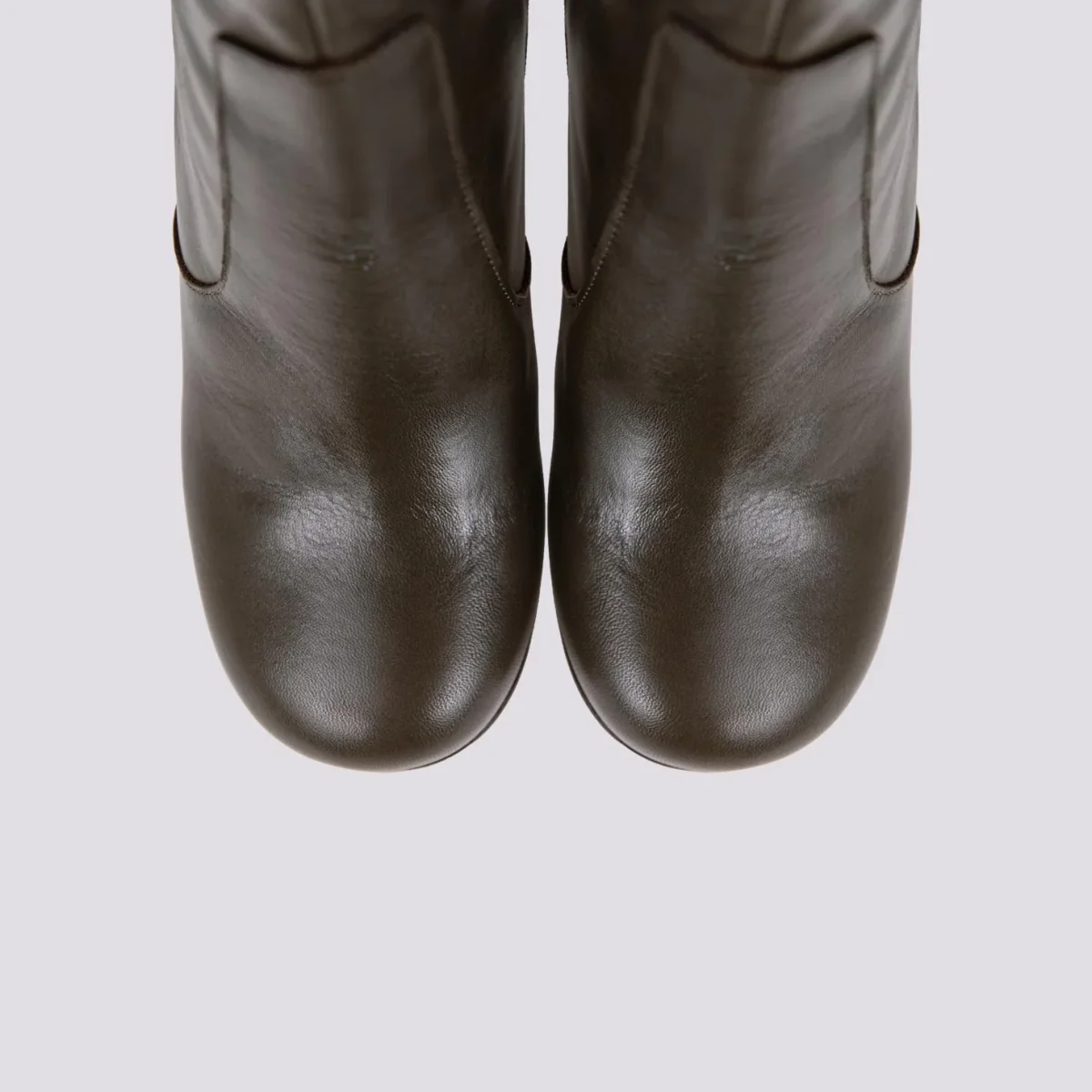 TRONCHETTO PLATEAU IN PELLE VERDE MILITARE - immagine 5