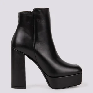 TRONCHETTO PLATFORM IN PELLE NERA