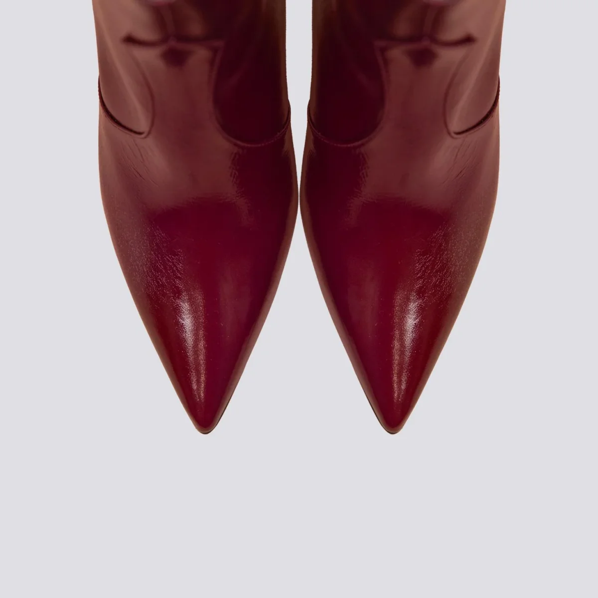 TRONCHETTO TEXANO CON TACCO A ROCCHETTO IN VERNICE BORDEAUX - immagine 5
