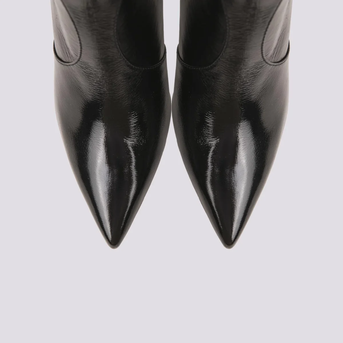 TRONCHETTO TEXANO  CON TACCO A ROCCHETTO IN VERNICE NERA - immagine 4