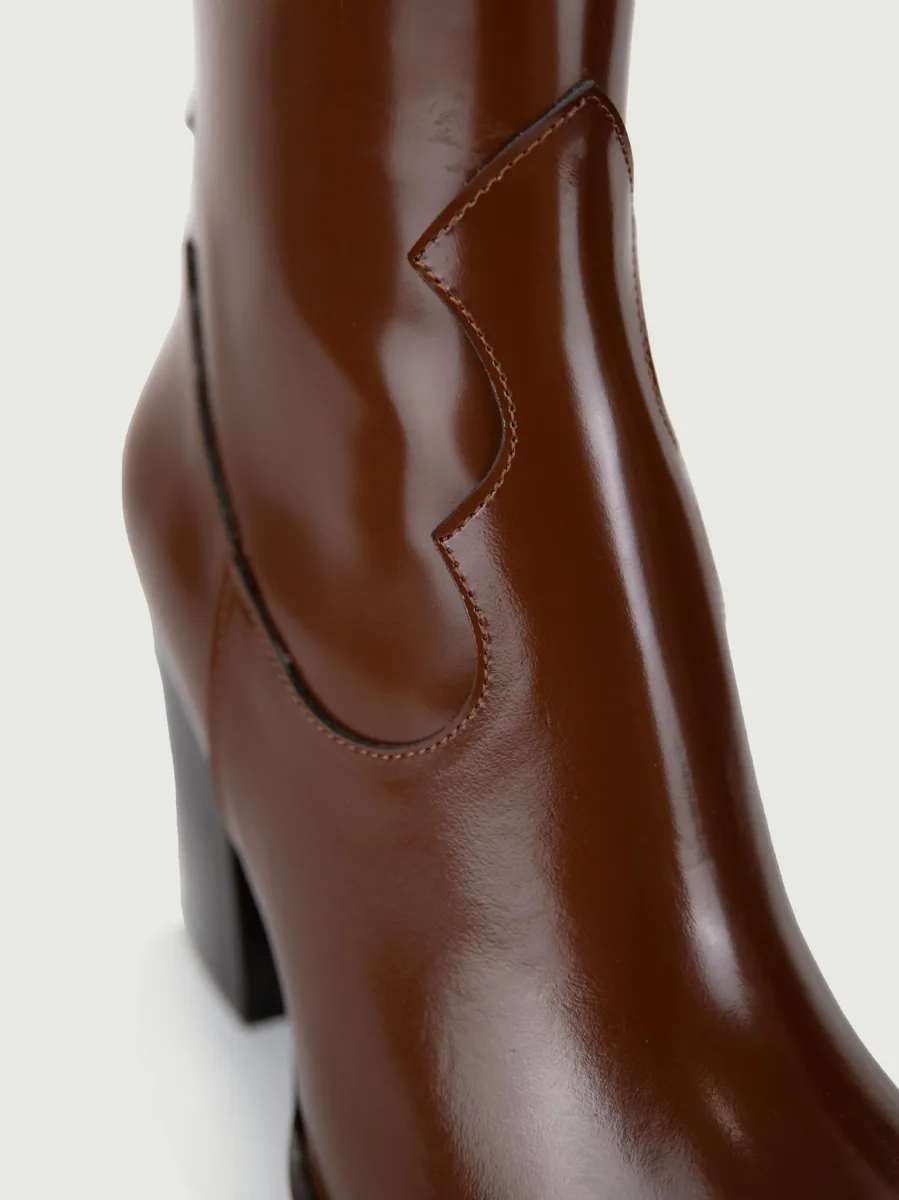 TRONCHETTO TEXANO IN PELLE CUOIO - immagine 6