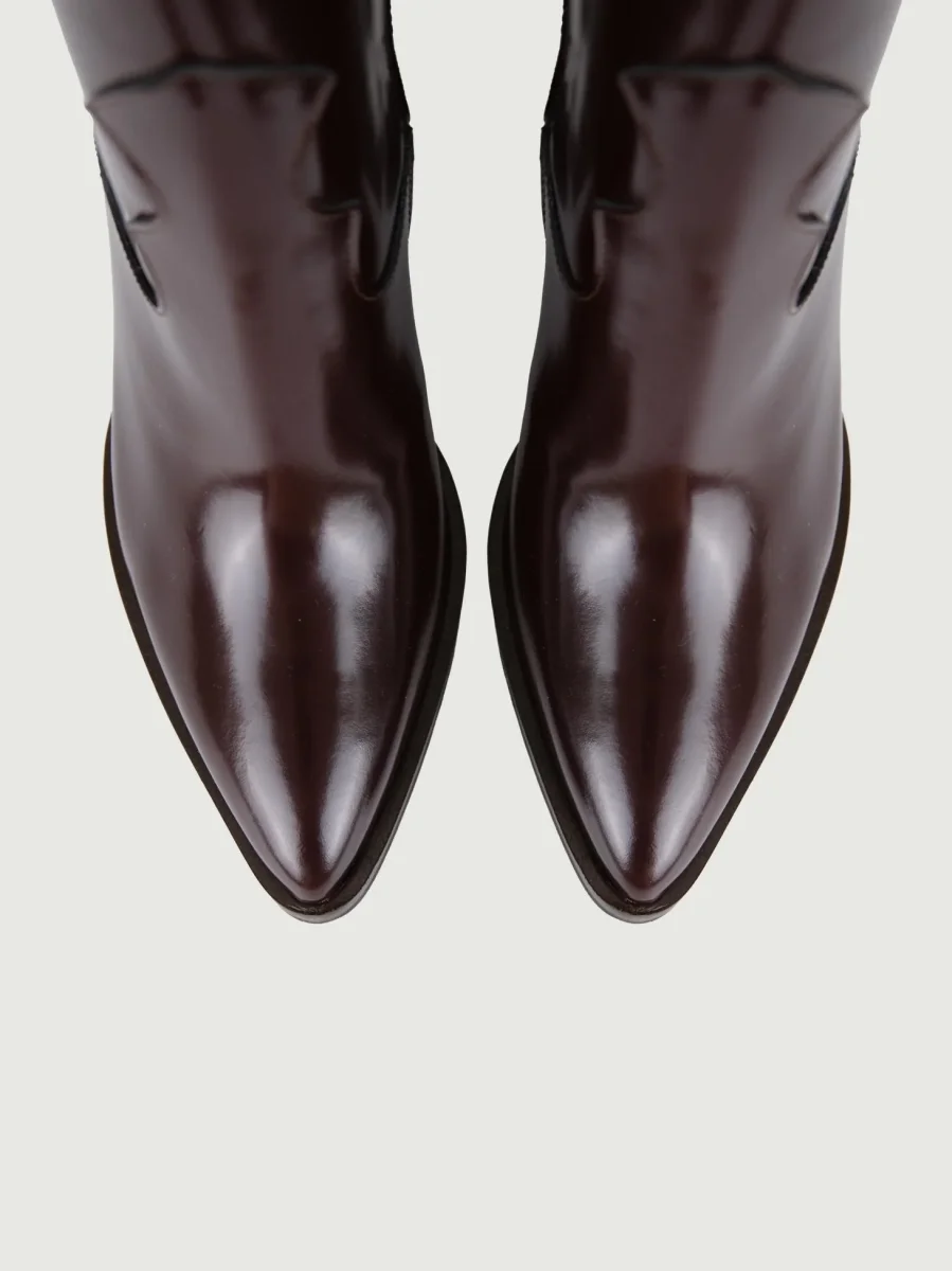 TRONCHETTO TEXANO IN PELLE MARRONE - immagine 5