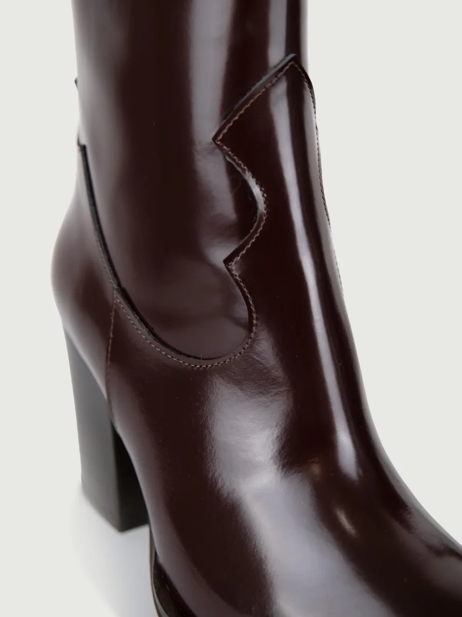 TRONCHETTO TEXANO IN PELLE MARRONE - immagine 6