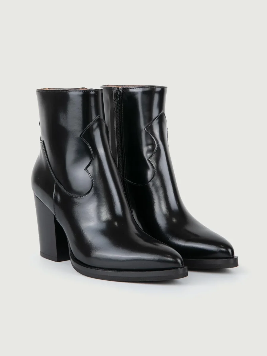 TRONCHETTO TEXANO IN PELLE NERA - immagine 3