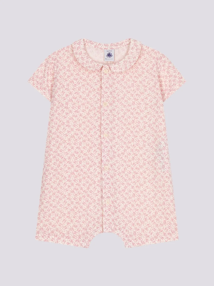 TUTINA CORTA BEBÈ IN GARZA DI COTONE A FIORI