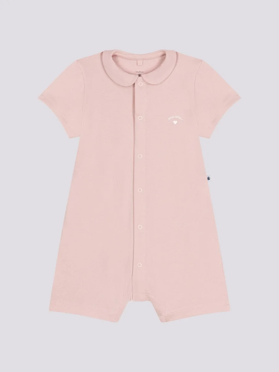 TUTINA CORTA BEBÈ IN JERSEY LEGGERO ROSA