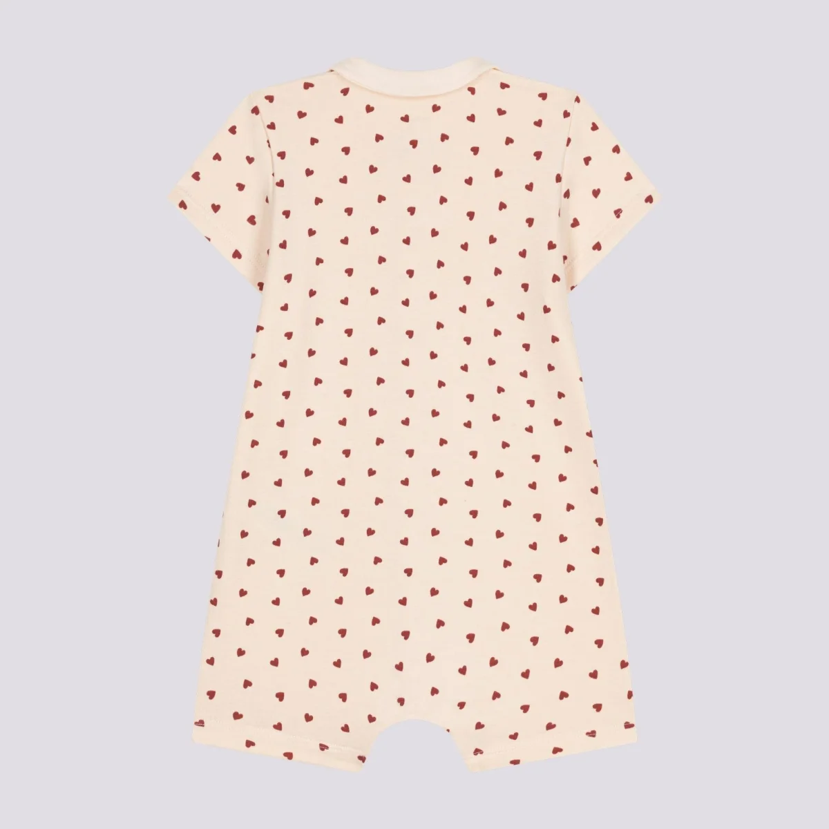 TUTINA CORTA IN TESSUTO FELPATO A CUORI LEGGERO BEBÈ - immagine 4