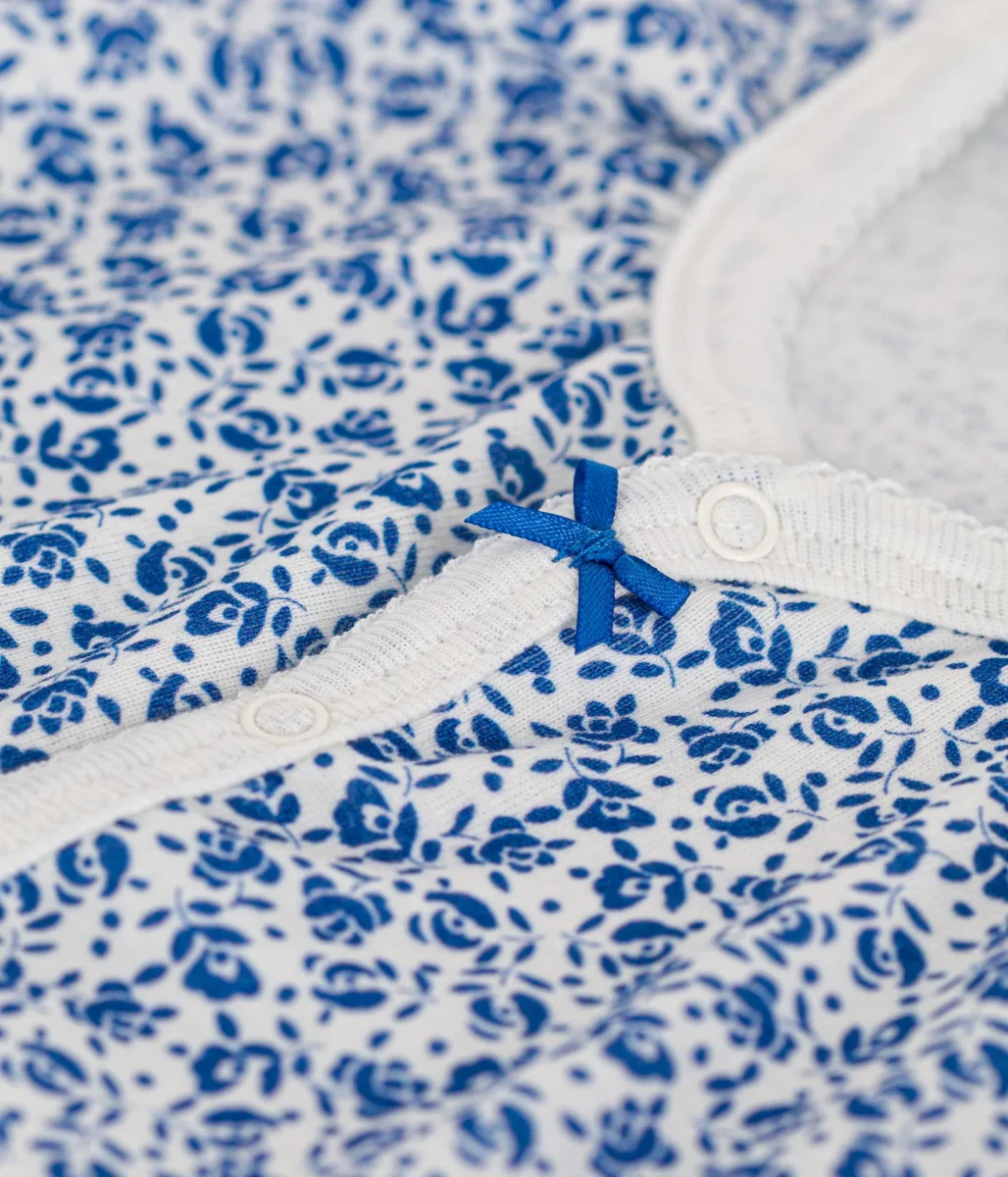 TUTINA CORTA MOTIVO A FIORI BEBÈ IN COTONE - immagine 3