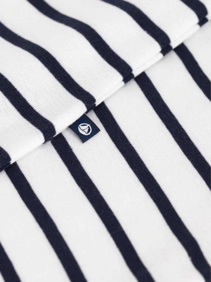 Tutina corta a righe con colletto a contrasto - immagine 4