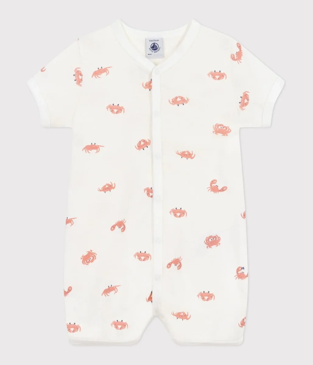 Tutina corta in cotone con granchi neonato