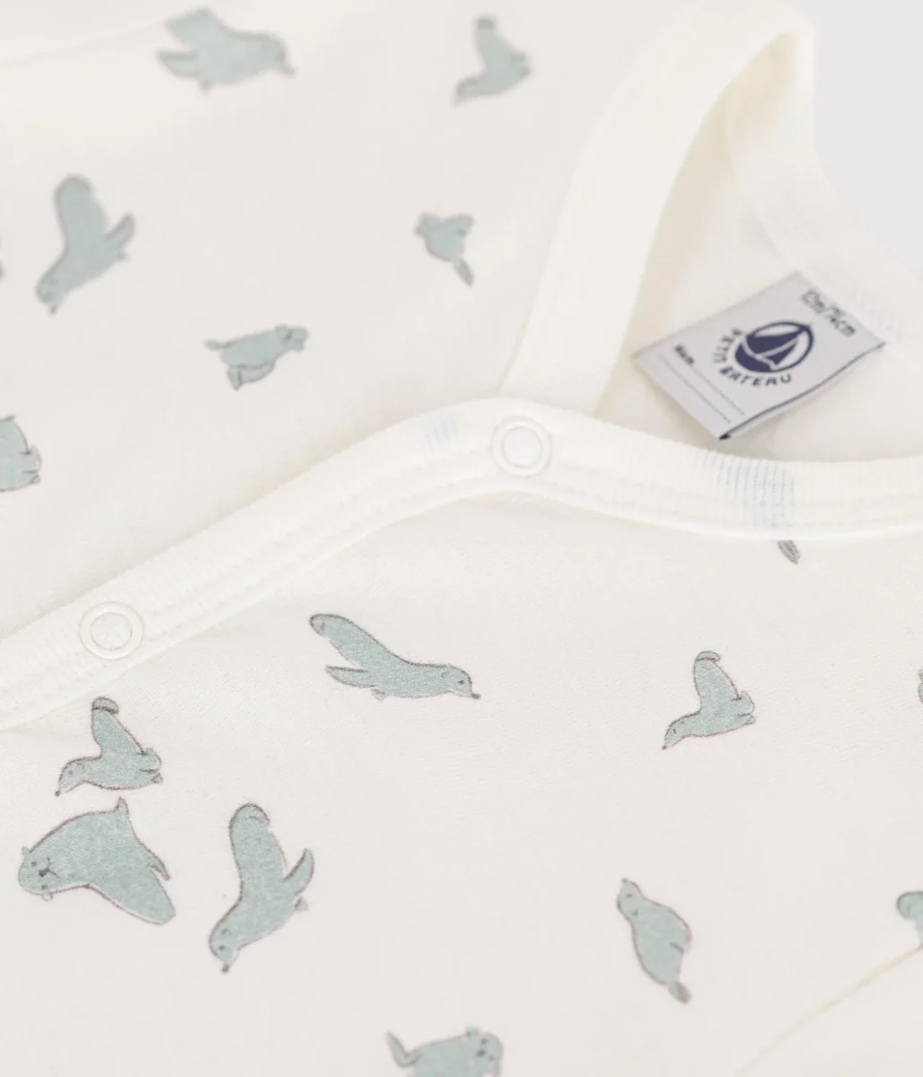 Tutina corta in cotone stampa foche - immagine 4