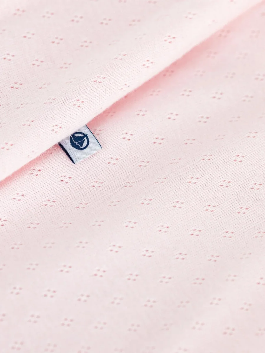 Tutina corta in cotone tinta unita bebè - immagine 4