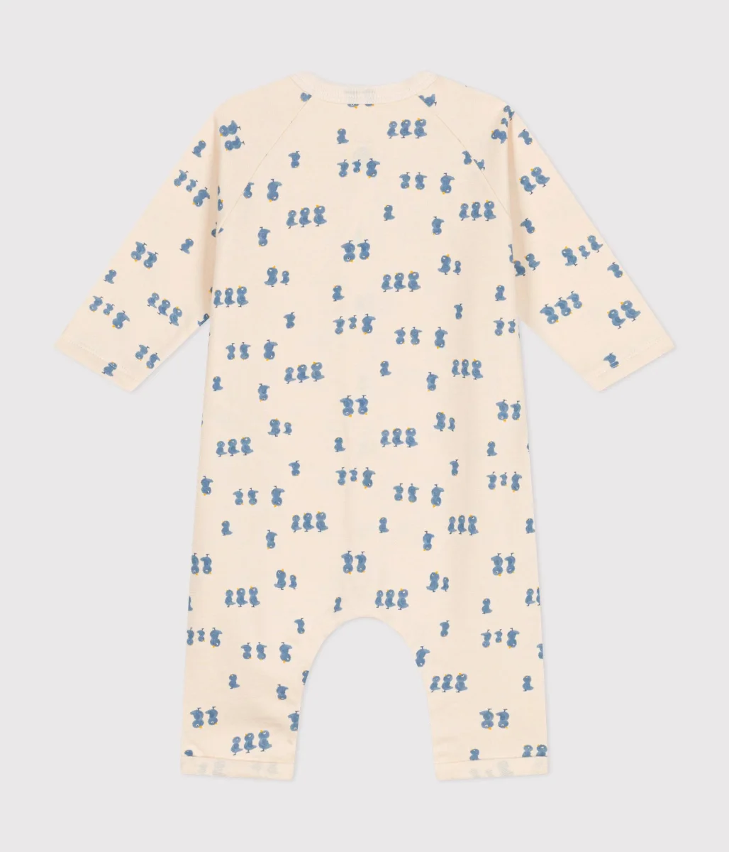 Tutina in tessuto felpato con stampa pulcini - immagine 3