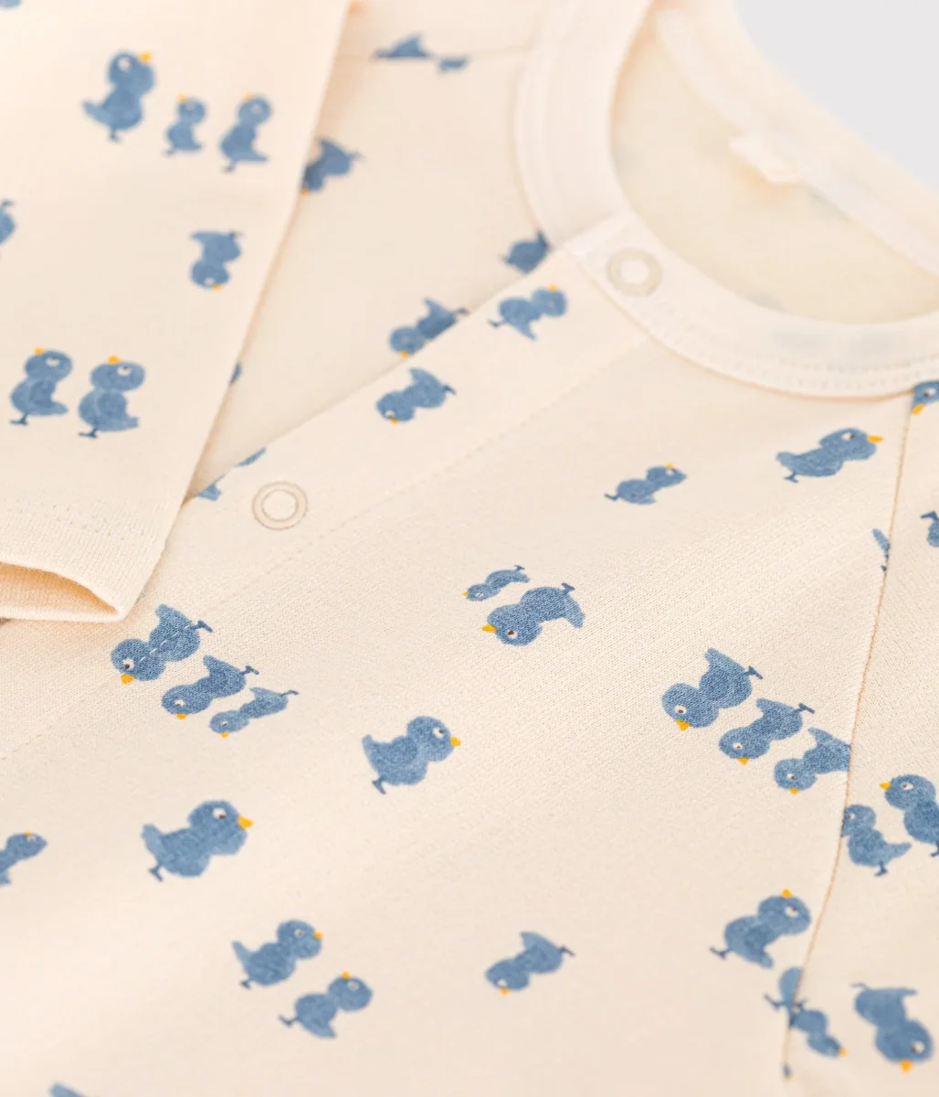 Tutina in tessuto felpato con stampa pulcini - immagine 4