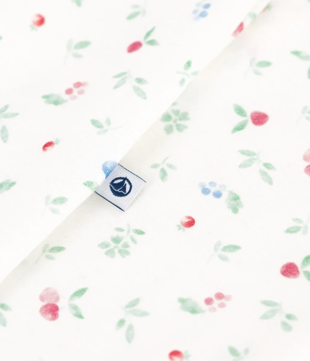 Tutina pigiama in cotone a fiori con colletto - immagine 5