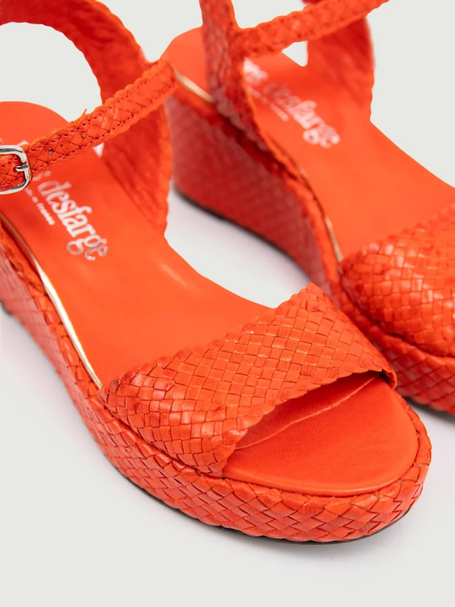 ZEPPA IN PELLE INTRECCIATA ARANCIONE - immagine 6