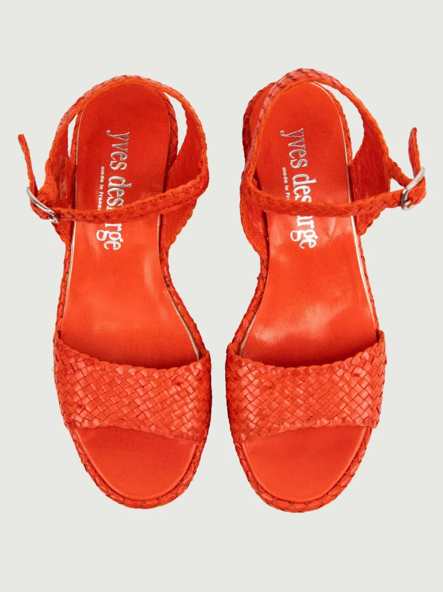 ZEPPA IN PELLE INTRECCIATA ARANCIONE - immagine 5