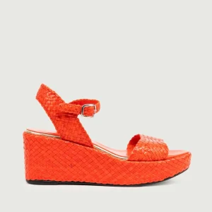 ZEPPA IN PELLE INTRECCIATA ARANCIONE