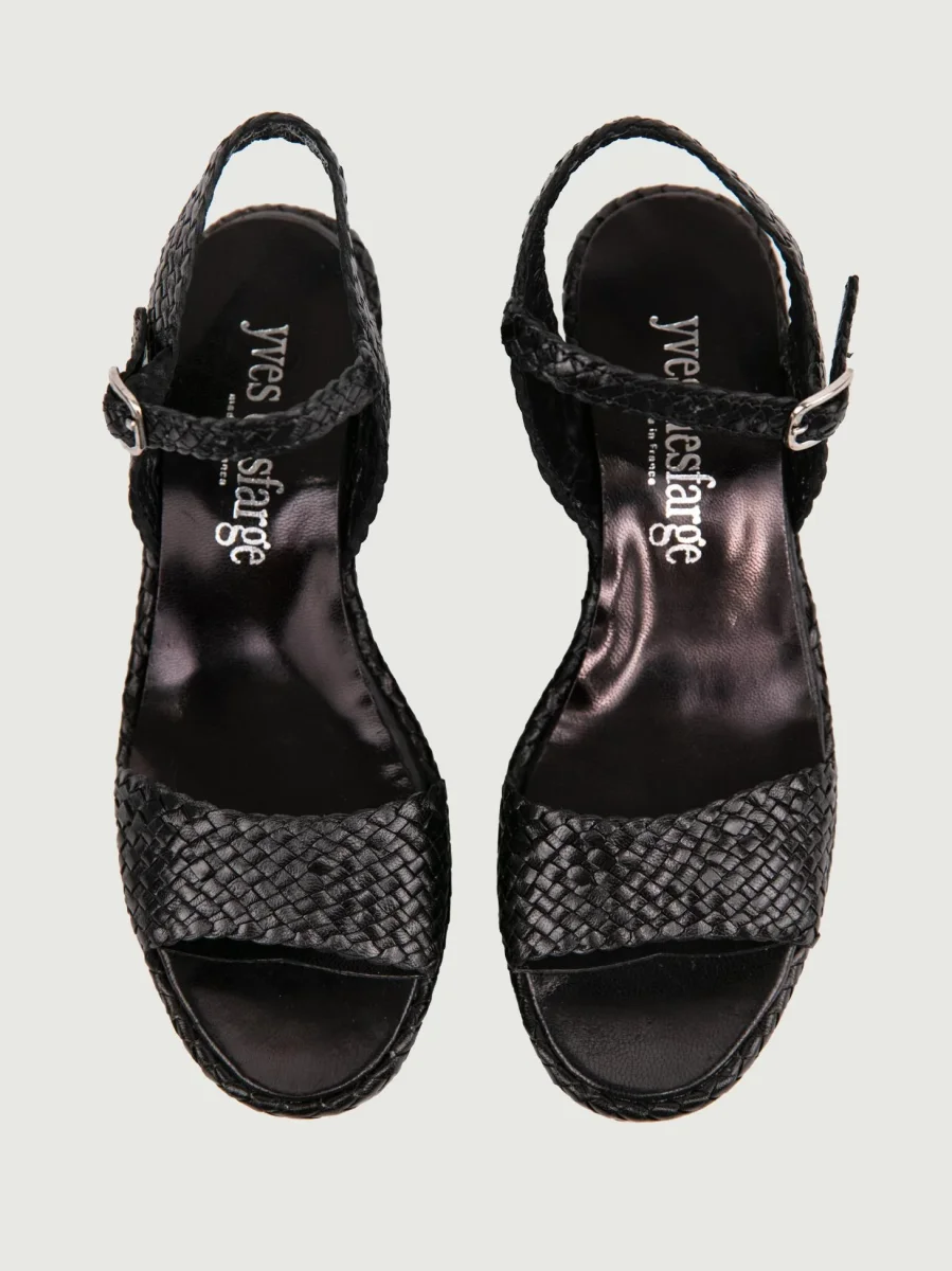 ZEPPA IN PELLE INTRECCIATA NERA - immagine 5