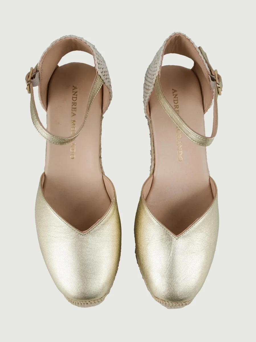 ZEPPA in corda e pelle LAMINATA ORO - immagine 5