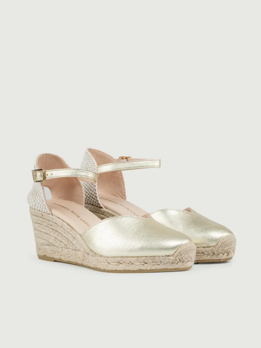 ZEPPA in corda e pelle LAMINATA ORO - immagine 3