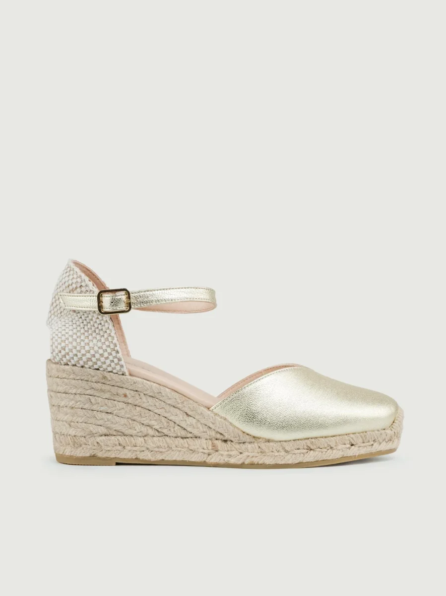 ZEPPA in corda e pelle LAMINATA ORO