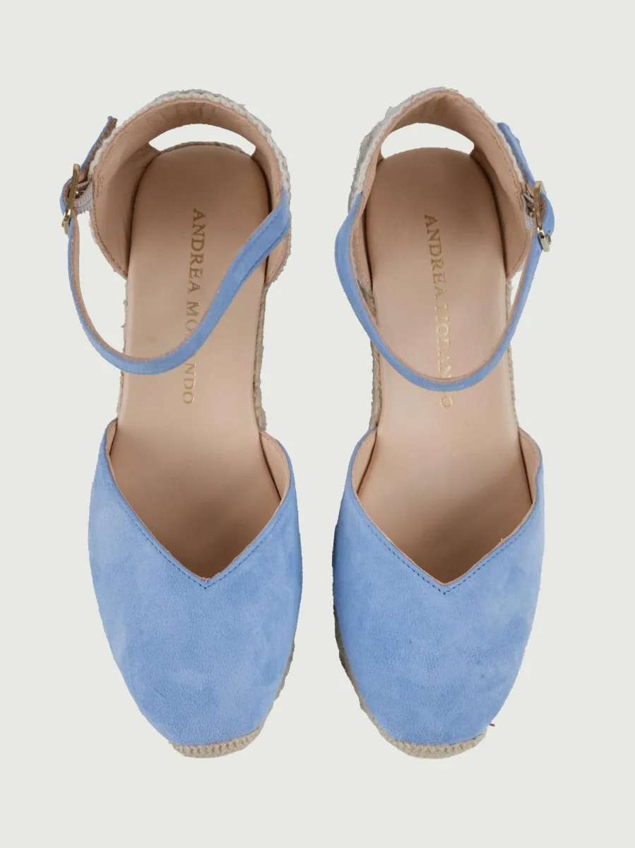 ZEPPA in corda e pelle SCAMOSCIATA AZZURRA - immagine 5