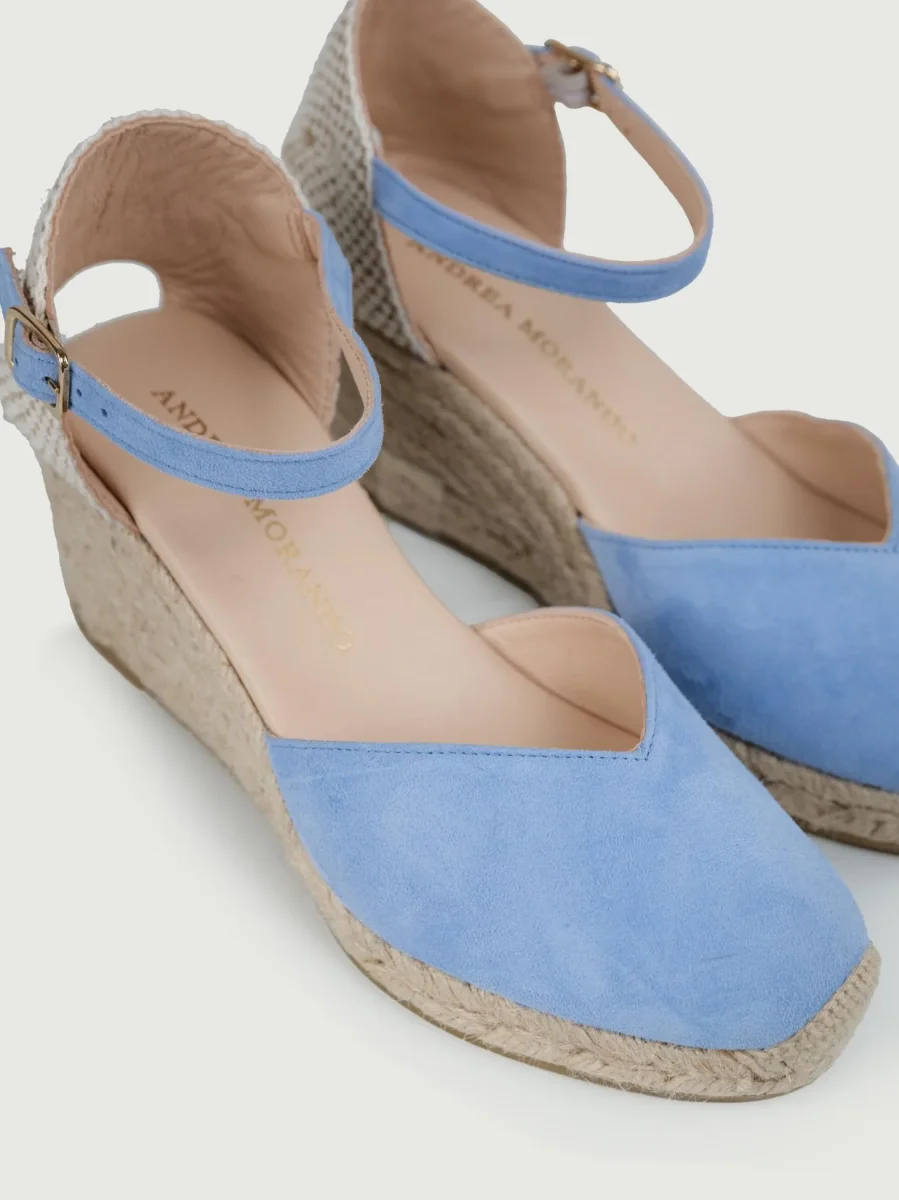 ZEPPA in corda e pelle SCAMOSCIATA AZZURRA - immagine 6