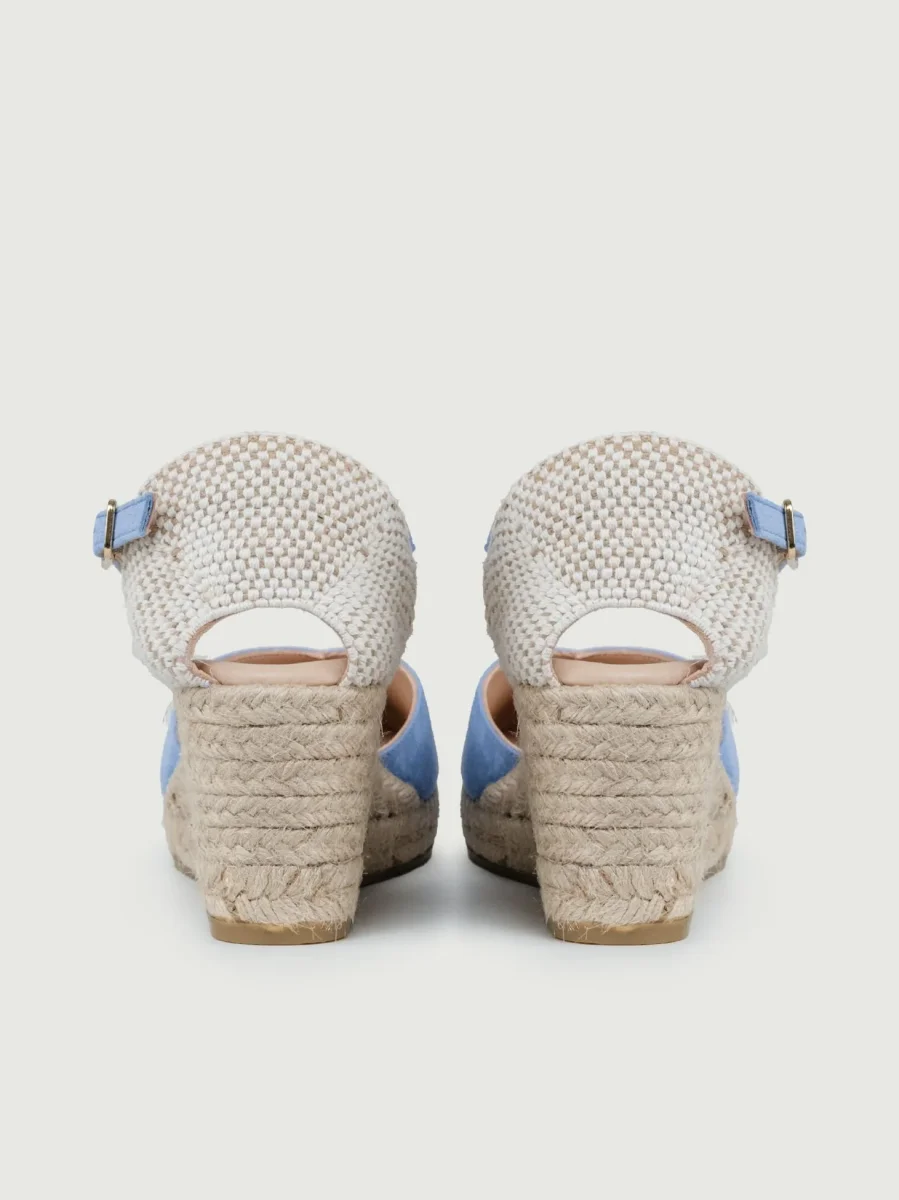 ZEPPA in corda e pelle SCAMOSCIATA AZZURRA - immagine 4