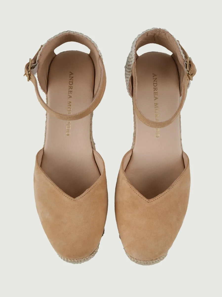 ZEPPA in corda e pelle SCAMOSCIATA  CUOIO - immagine 5